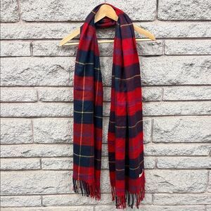 Abercrombie & Fitch Red and Black Checkered Scarf